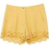 Yellow Mid Waist Hollow Shorts - shorts | შორტები | shortebi 