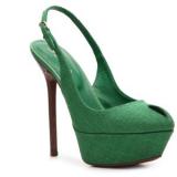 Sergio Rossi Slingback Platform Pump - Emerald Green - Women's Platform Pumps | Platformebi | პლატფორმები 