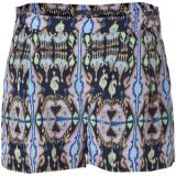 TIBI Navy Multicolor Printed Silk Shorts - shorts