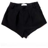 Straight Mid-waist Black Shorts - shorts | შორტები | shortebi 