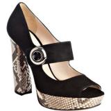 Prada Black Suede  - Women's Platform Pumps | Platformebi | პლატფორმები 