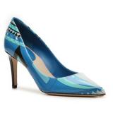 Emilio Pucci Printed Pump - Blue Multi - Women's Platform Pumps | Platformebi | პლატფორმები 