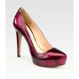 Prada Metallic Patent Leather Platform Pumps - Women's Platform Pumps | Platformebi | პლატფორმები 