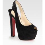 Christian Louboutin Tartarina Suede Slingback Platform Pumps - Women's Platform Pumps | Platformebi | პლატფორმები 