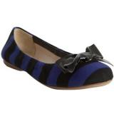Prada Cobalt Stripe Canvas Patent Bow  - Women's Ballet Flat Shoes | Baletkebi | ბალეტკები 