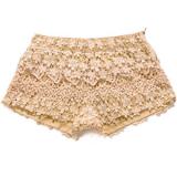 Floral Crochet Shorts in Peach - shorts