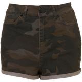 MOTO Camo Print High Waist Hotpants - shorts