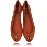 GUCCI Marion Auburn Leather Ballerinas - Women's Ballet Flat Shoes 