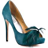 Badgley Mischka Ginnie - Teal Leather - Women's Platform Pumps | Platformebi | პლატფორმები 