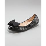 Prada Patent Puffer-Bow Ballerina - Women's Ballet Flat Shoes | Baletkebi | ბალეტკები 
