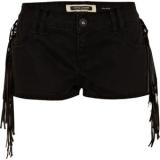 River Island Black Tassel Denim Shorts - shorts | შორტები | shortebi 