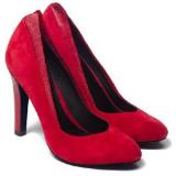 Darling Heels - Red Suede - Women's Platform Pumps | Platformebi | პლატფორმები 