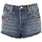 MOTO Copper Stud Denim Hotpants - shorts