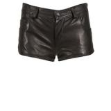 Snow From St Barth Black Leather Gabriel Mini Shorts - shorts | შორტები | shortebi 