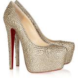 Christian Louboutin Daffodile 160 crystal - embellished suede pumps - Women's Platform Pumps | Platformebi | პლატფორმები 