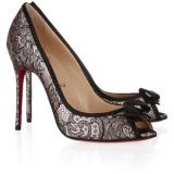 Christian Louboutin Milady 100 Chantilly lace and satin peep-toe pumps - Women's Platform Pumps | Platformebi | პლატფორმები 