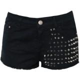 Glamorous Studded Denim Shorts - shorts