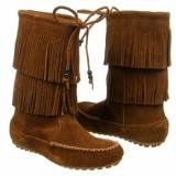 Minnetonka Moccasin  Women's Dawson Double Fringe   Dst Dusty Brown - Womens Boots 