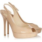 Jimmy Choo Shaw patent-leather slingbacks - Women's Platform Pumps | Platformebi | პლატფორმები 