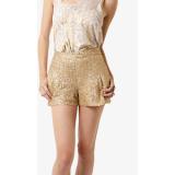 Gold Sequin Shorts With Pockets - shorts | შორტები | shortebi 