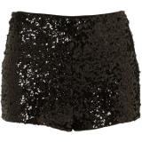 Black Sequin Knicker Shorts - shorts | შორტები | shortebi 