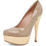 Alejandro Ingelmo Sophia Pump in Sand/Gold - Women's Platform Pumps | Platformebi | პლატფორმები 