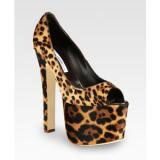 Brian Atwood Альоша Leopard-Print теля Насоси волосся платформи - Жіночі Туфлі на платформі 