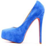 Blue Suede Hidden Platform Pump - Women's Platform Pumps | Platformebi | პლატფორმები 
