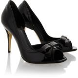Fend Spuntata Vernice Bow Peep Toes - Women's Platform Pumps | Platformebi | პლატფორმები 