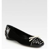 Tod's Mixed Media Bow Ballet Flats - Women's Ballet Flat Shoes | Baletkebi | ბალეტკები 